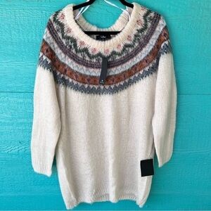 LULU’s WHERE THE HEART IS FAIR ISLE SWEATER DRESS SIZE MEDIUM NWT